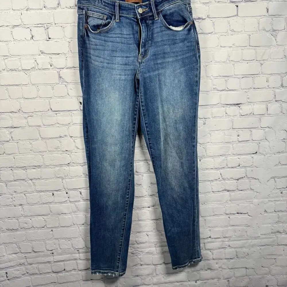 Judy Blue Mid-Rise Dark Wash Boyfriend Jeans 7/28 - Picture 2 of 6